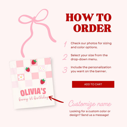 Personalized Berry First Birthday Banner