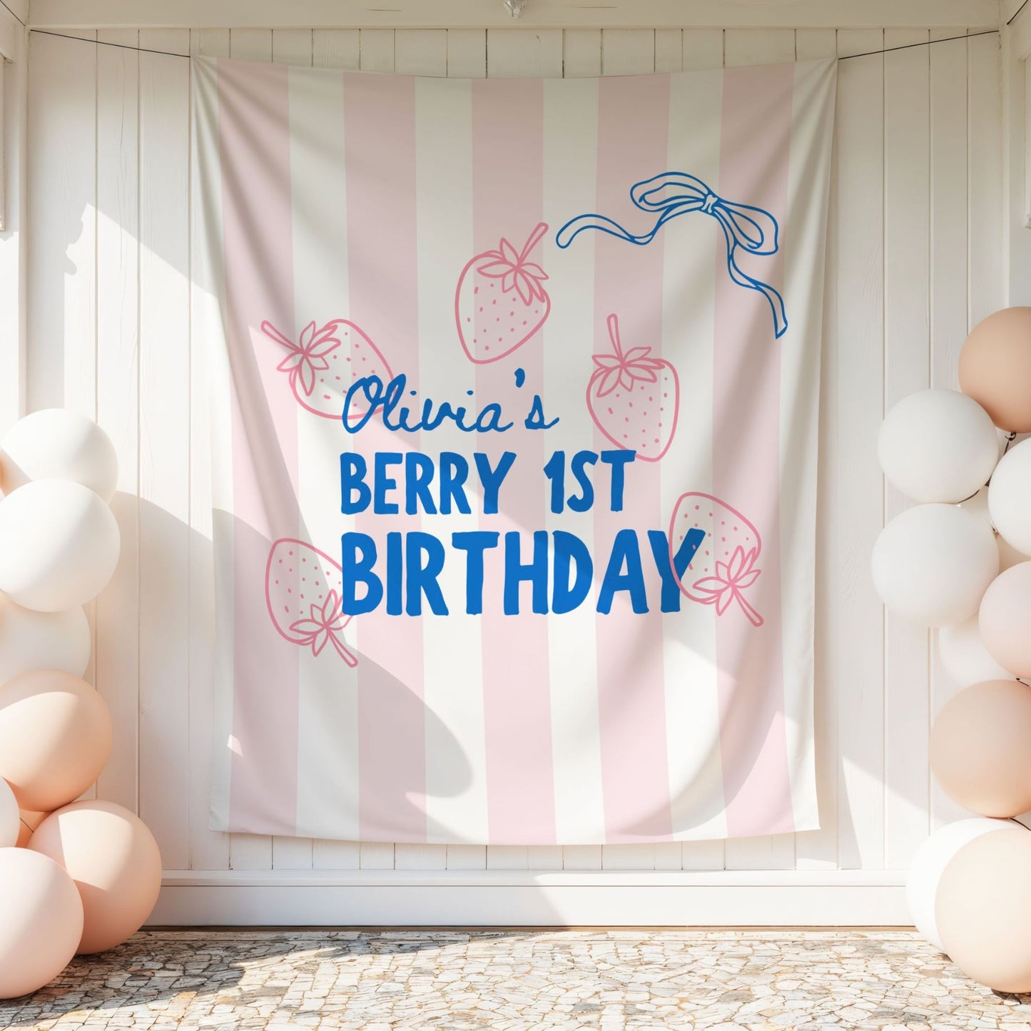 Personalized Berry First Birthday Banner