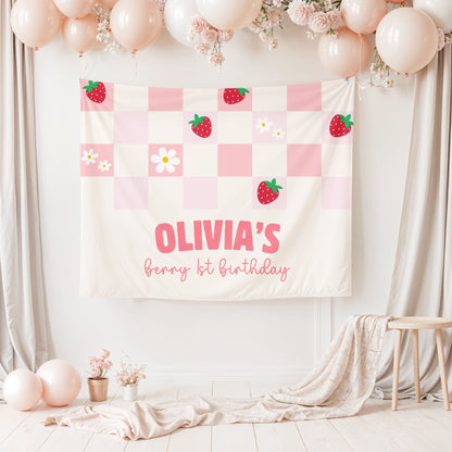Personalized Berry First Birthday Banner