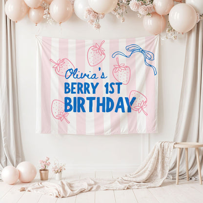 Personalized Berry First Birthday Banner