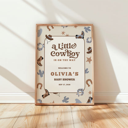 Boho Little Cowboy Welcome Sign