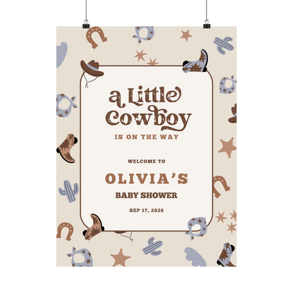 Boho Little Cowboy Welcome Sign