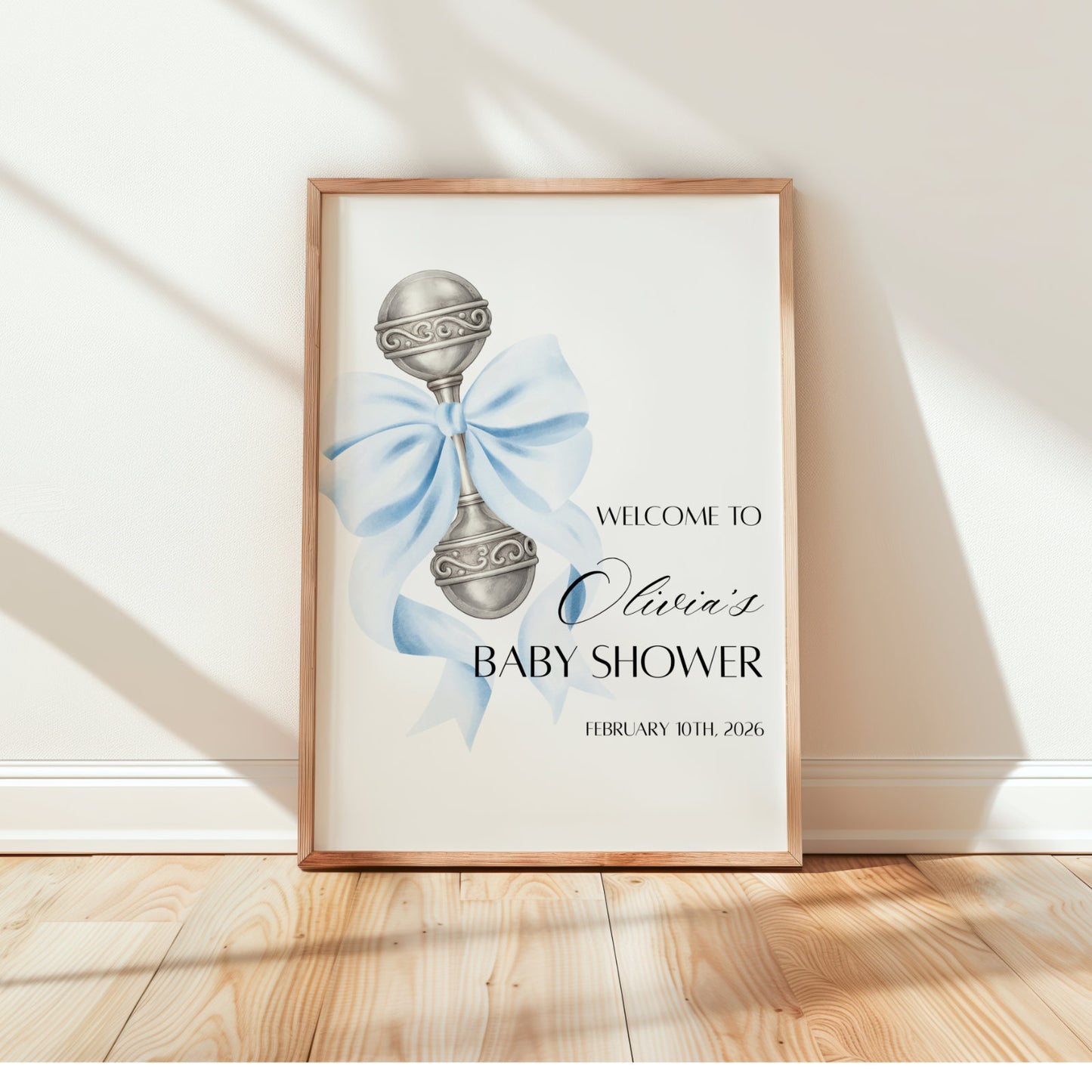 Blue Coquette Bow Welcome Sign