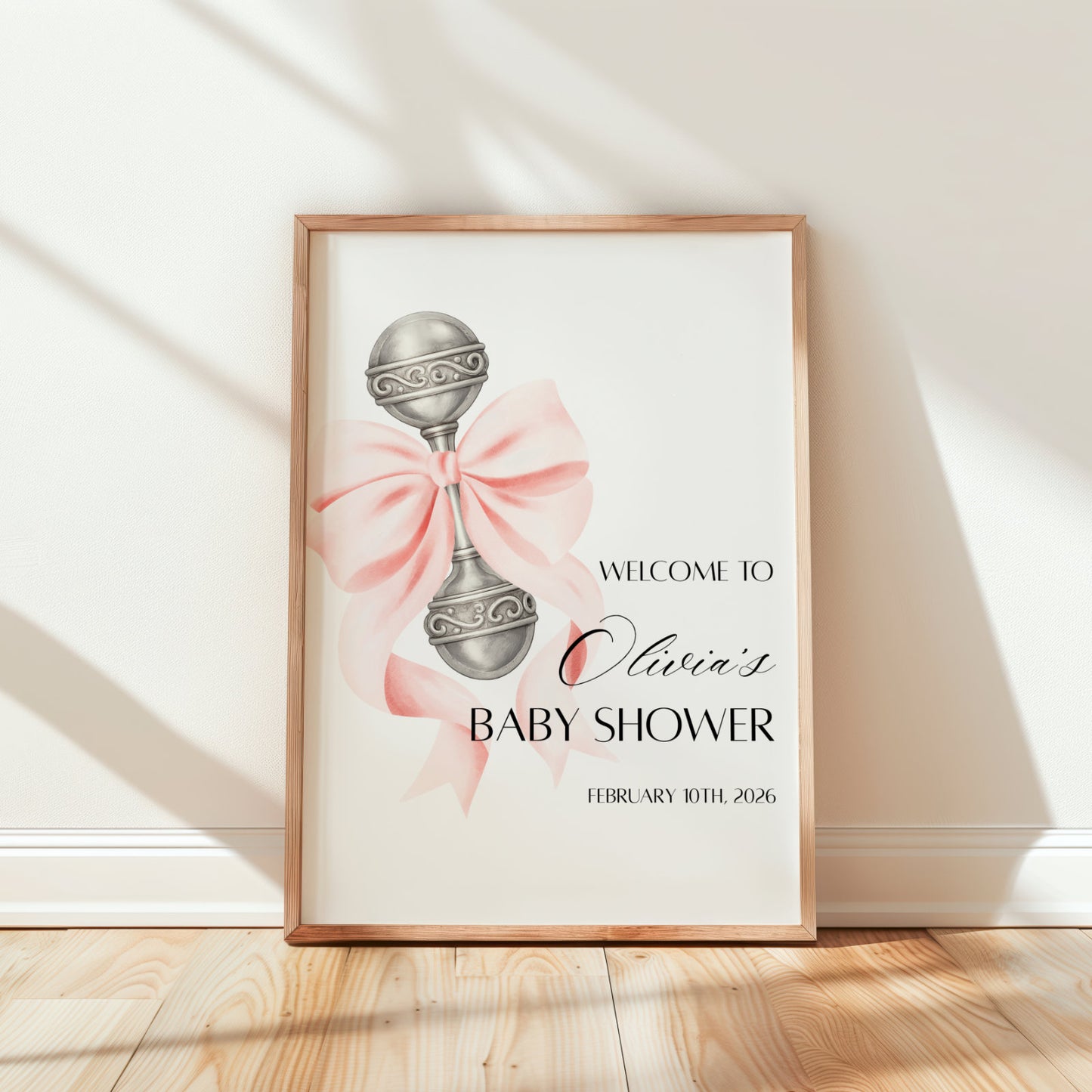 Pink Coquette Bow Welcome Sign