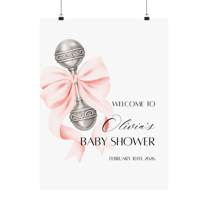 Pink Coquette Bow Welcome Sign