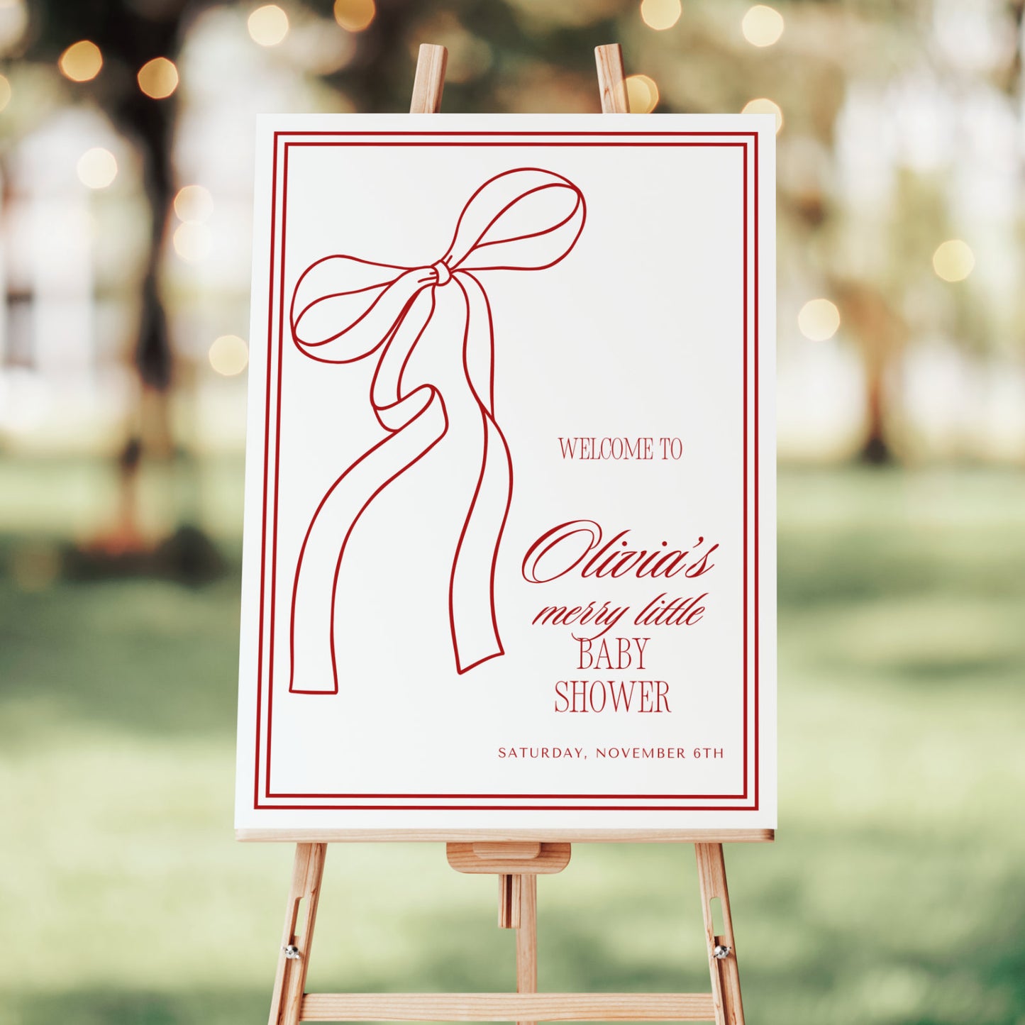 Red Bow Welcome Sign