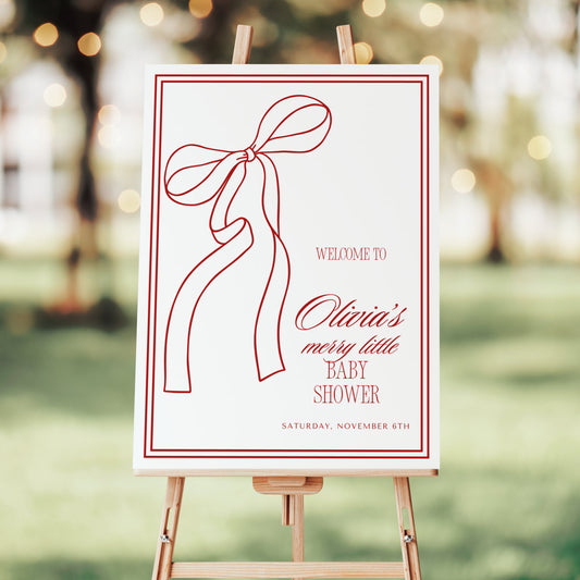 Red Bow Welcome Sign
