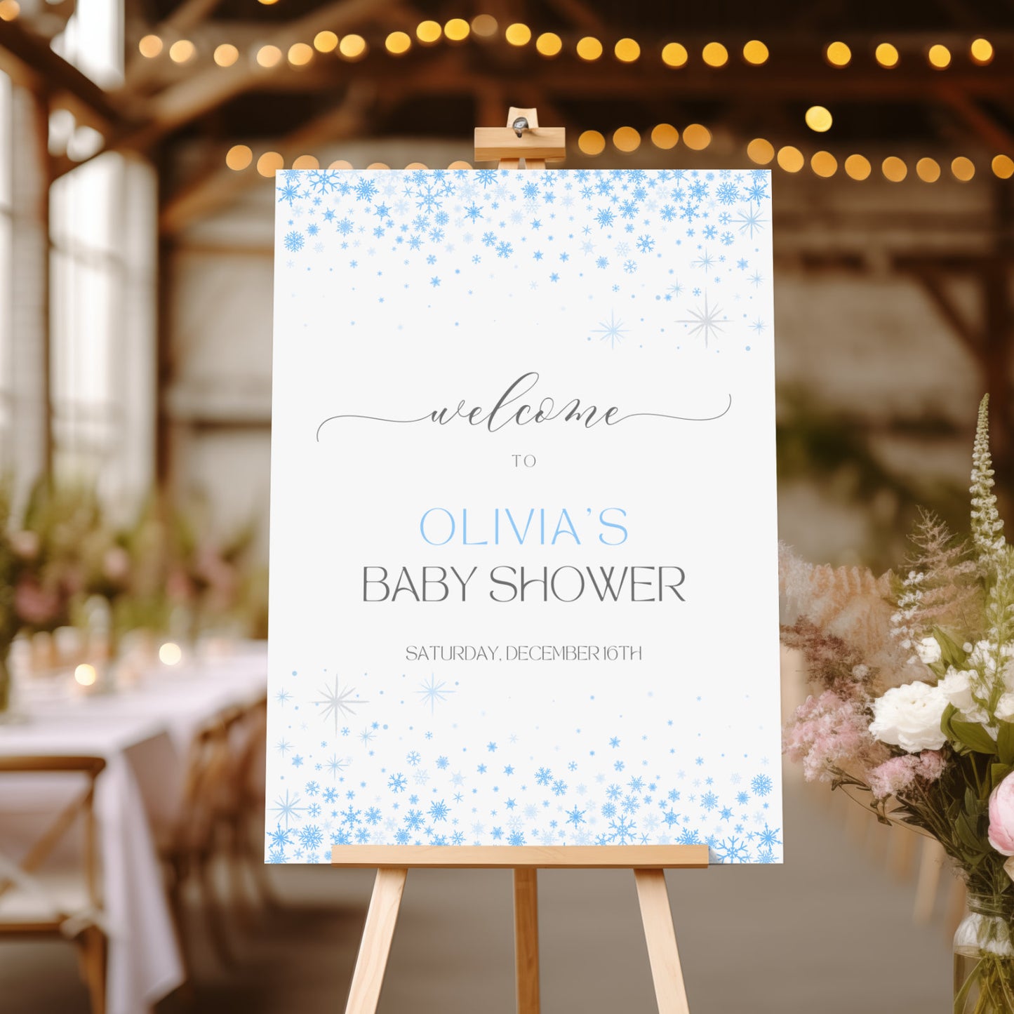 Snowflake Winter Welcome Sign