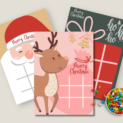 Christmas tic tac toe printable game for kids holiday party