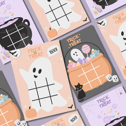 Halloween printable party game featuring friendly ghost and BOO theme
