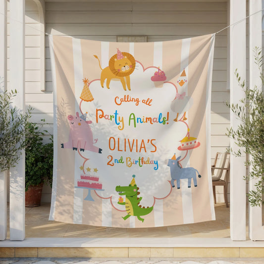 Personalized Party Animal Birthday Banner