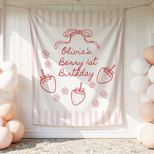Personalized Berry First Birthday Banner