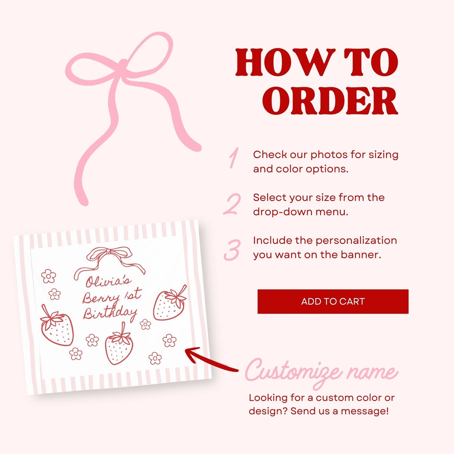 Personalized Berry First Birthday Banner